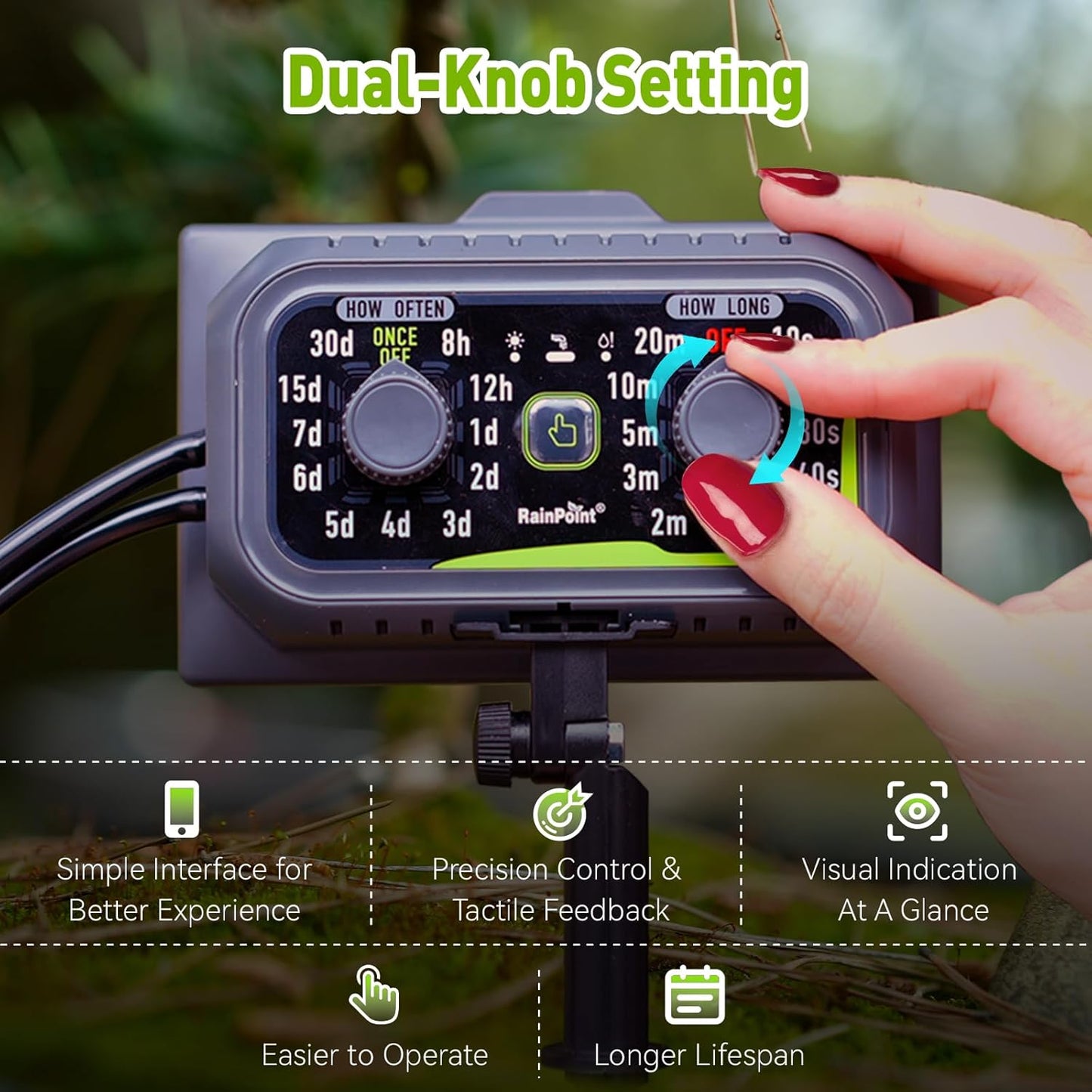 RAINPOINT Compact Programmable Solar Automatic Drip Irrigation Pump Kits Support Up to 20 Plants, Automatic Plant Waterer Self Watering Indoor/Outdoor Vacation Free Low Water Auto Shut-Off