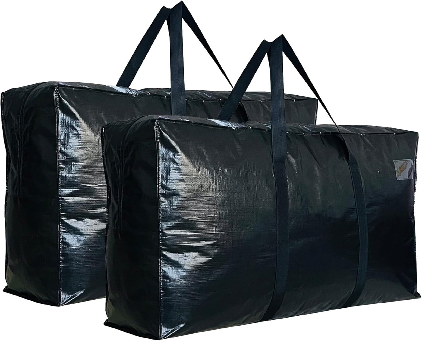 Extra Large Storage Bags, Jumbo Moving Tent Storage Bags, Foldable Big Black XXL Duffle Bag for Travel,Christmas Tree Bag, 42x23x13.5inch - 2PACK