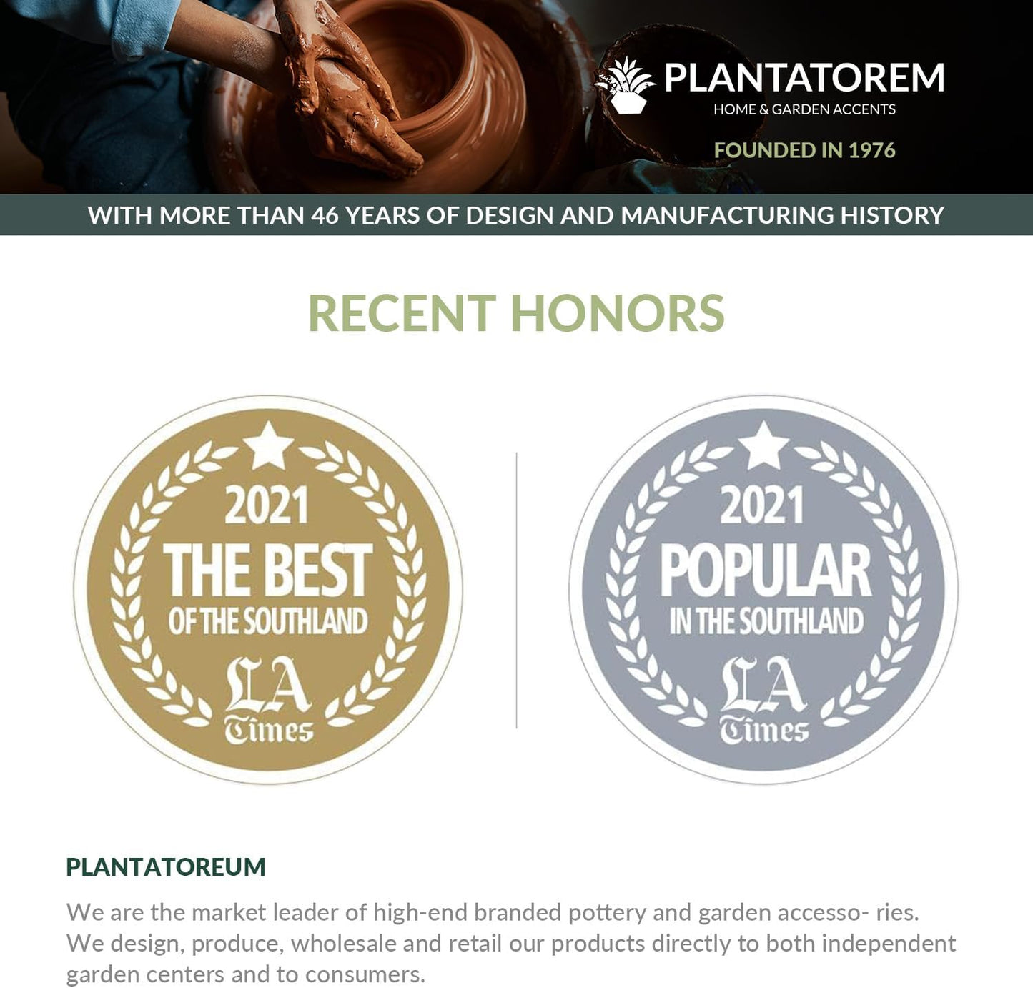 Mid Modern Planter with Detached Saucer (Pastel Taupe,12.0" D x 10.5" H)