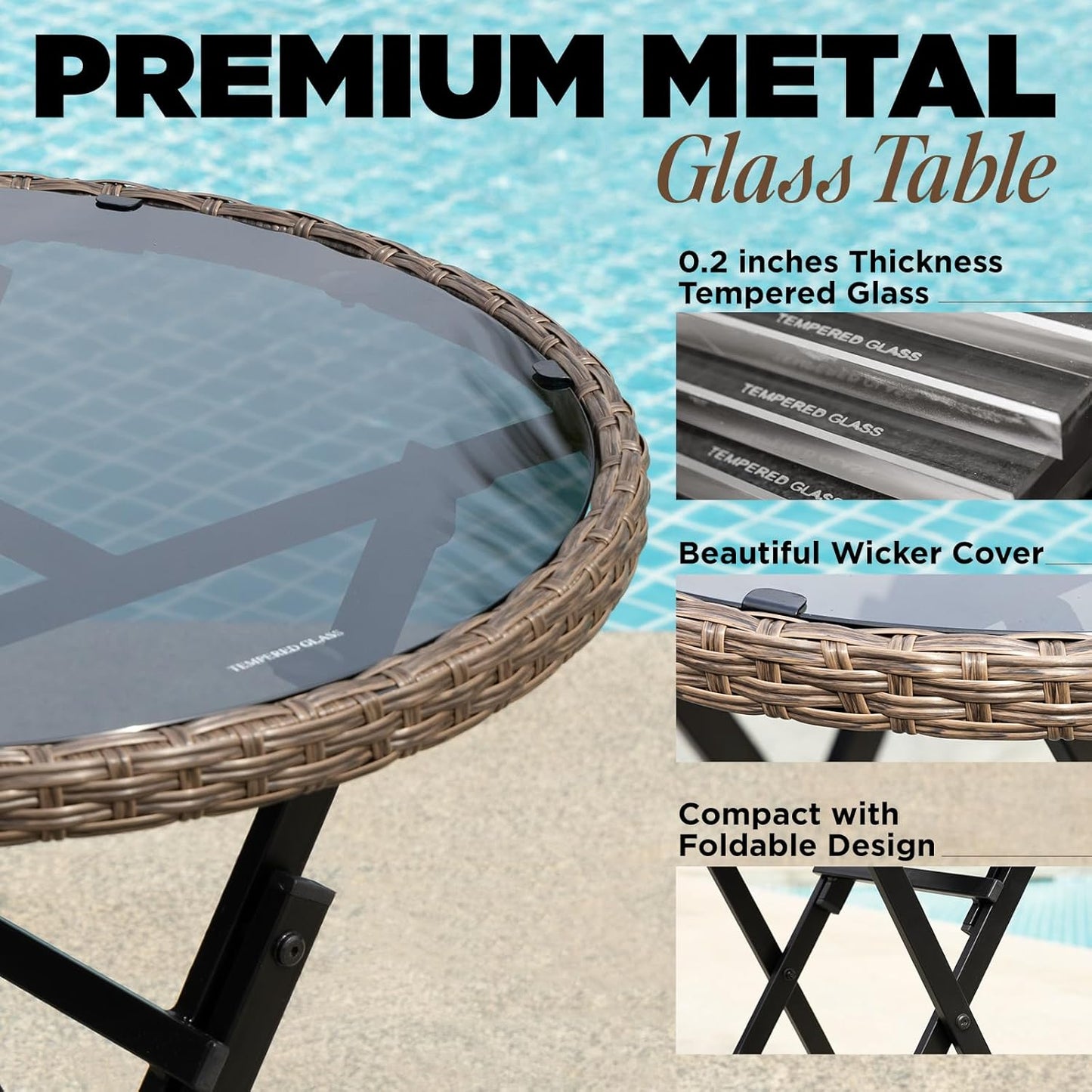 IDZO Metal Wicker Bistro Set with Round Table