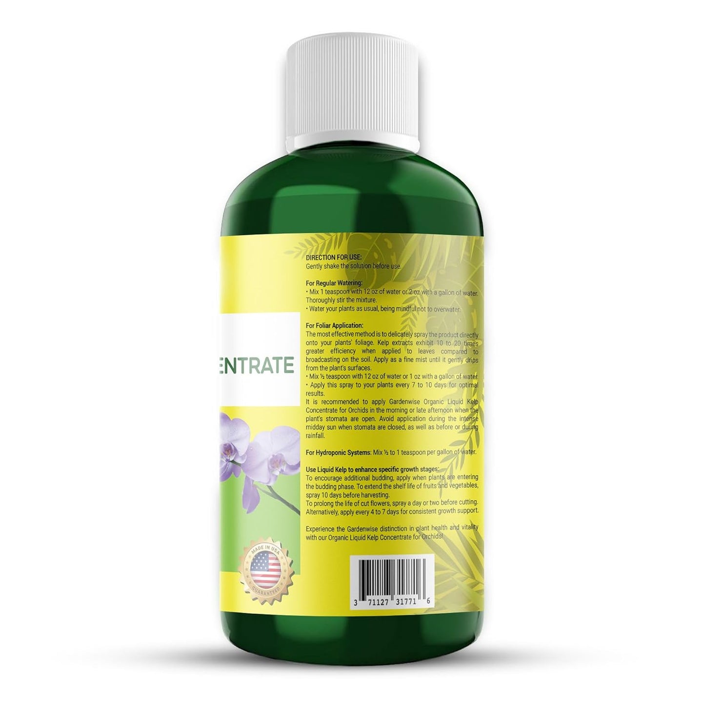 Organic Premium Kelp Seaweed Concentrate: Fertilizer for Orchids - Orchid Food (16 OZ)