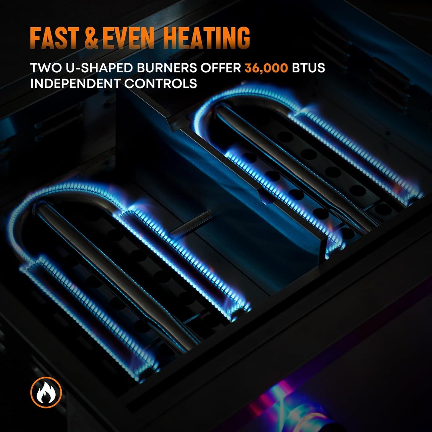 Hygrill 30-Inch Premium Built-In Liquid Propane Griddle for Outdoor Kitchen, Durable Stainless Steel 2-Burner Flat Top Grill with Lid and LED lights, 36000 BTUs