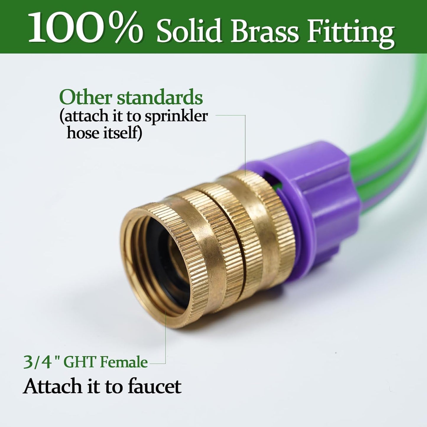 50ft Sprinkler Soaker Hose with Holes, 3-Tube Sprinkler Hose & Soaker Hose with 15 Landscape Staples, New Flexible Material