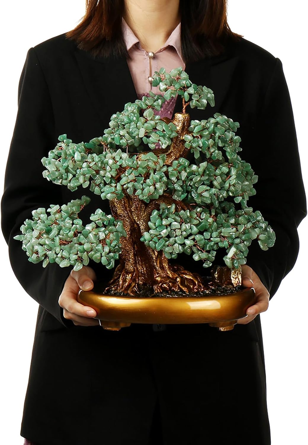 Feng Shui Money Tree Large Crystal Quartz Lucky Tree Gem Tree for Office Home Feng Shui Decoration for Wealth/Fortune and Luck (Aventurine)
