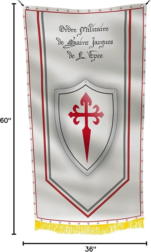 ORDER OF THE HOLY SEPULCHRE OF JERUSALEM CROSS 3x5 Feet Flag Banner - Vivid Colors Double Stitched 150D Quality Durable Decoration Banner - Easy Hanging Brass Grommets for Garden Flag, Outdoor Decor