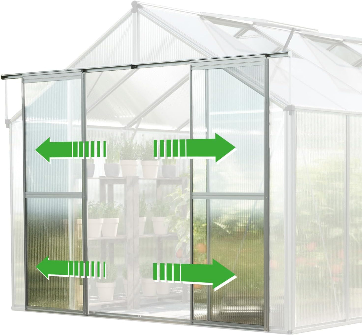 Greenhouse Topas 4 Aluminum Frame 7.4 x 8.5 ft with Approx. 6 mm Polycarbonate Panels