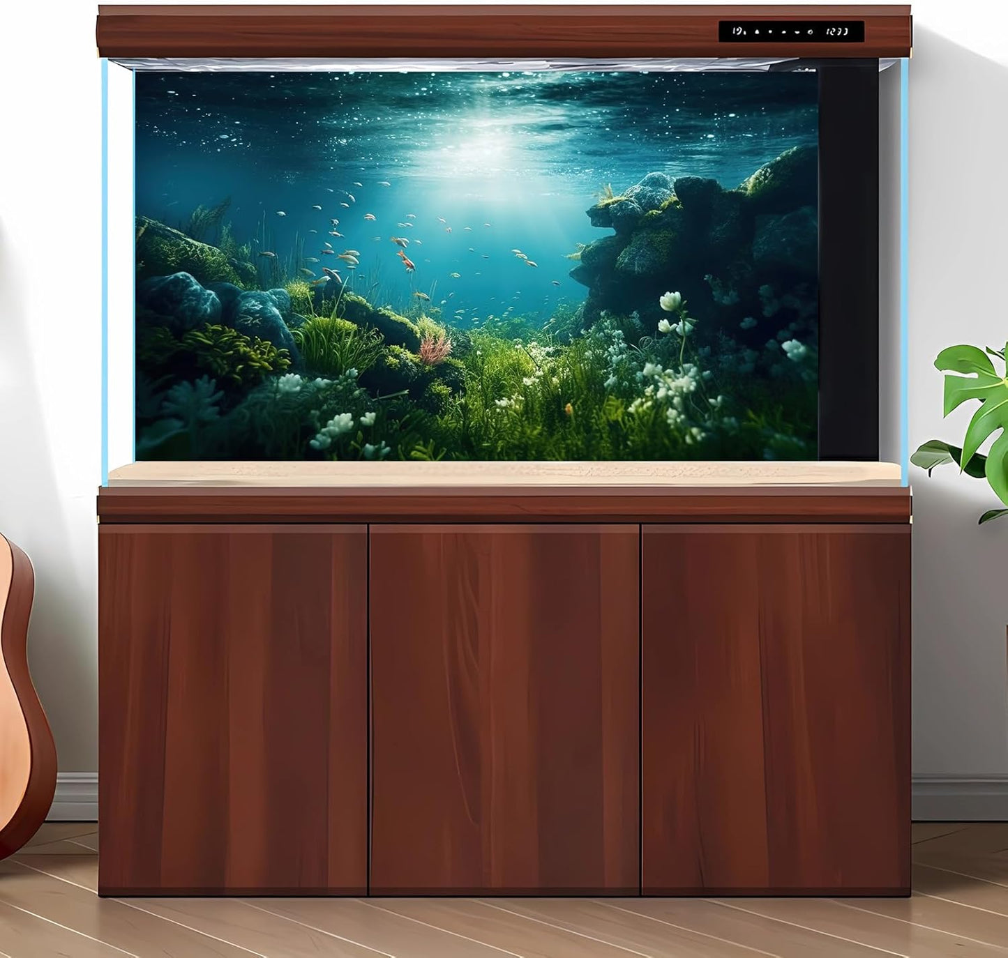 Underwater Aquarium Background Under The Sea Fish Tank Background Ocean Floor Green Aquatic Plants Aquarium Backgrounds Deep Sea Sunray Tropical Fish Aquarium Tank Backgrounds 24x16in