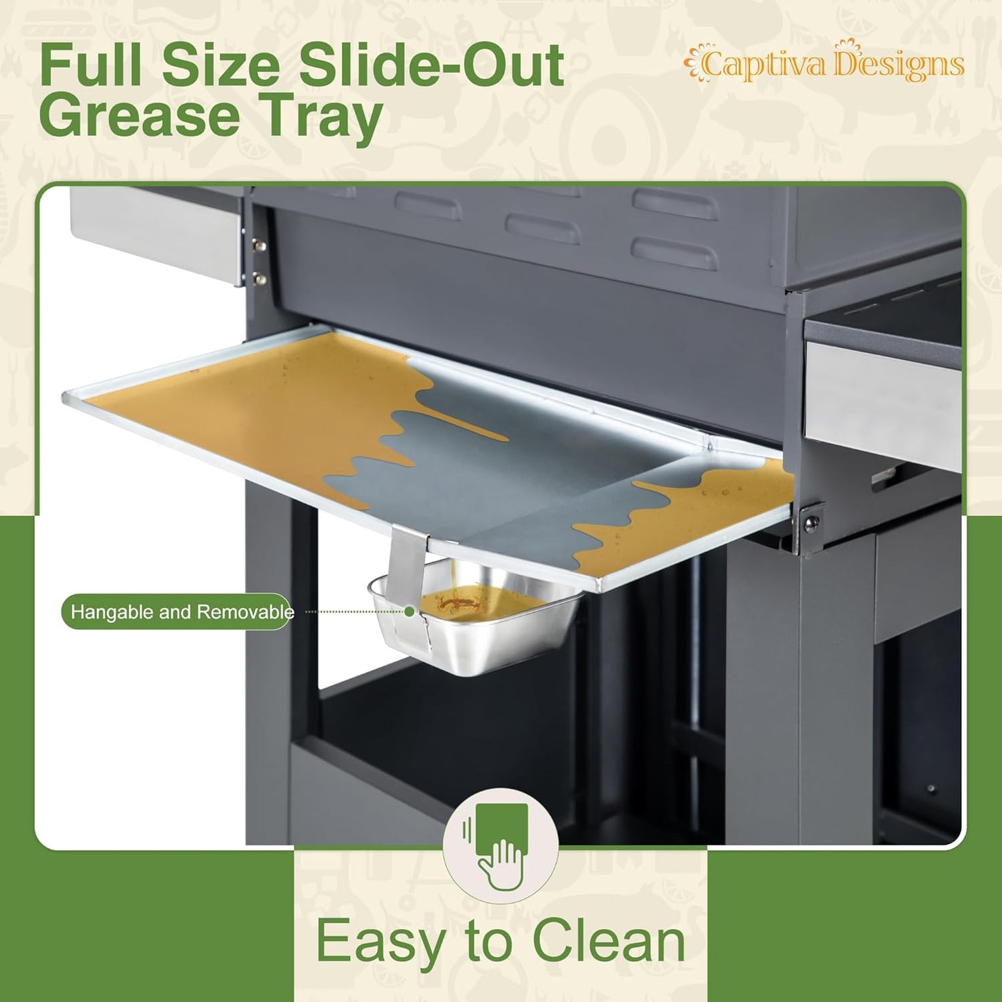 Captiva Designs 4-Burner Propane Gas BBQ Grill with Side Burner & Porcelain-Enameled Cast Iron Grates, 46,700 BTU Output for Outdoor Cooking Kitchen and Patio Backyard Barbecue, Black