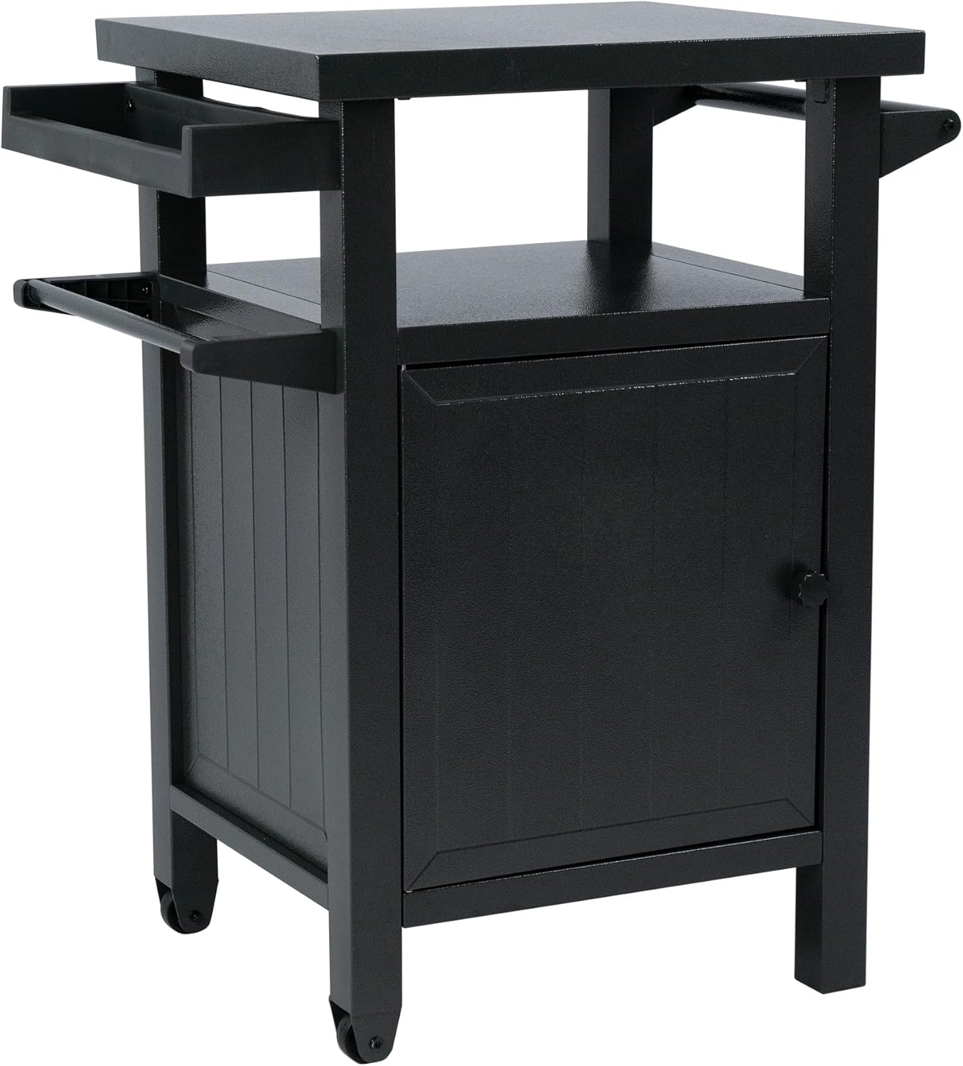 Kozyard BBQ Grill Storage Cart/Bin, Grill Carts Outdoor Storage Cabinet with Wheels, Prep BBQ Table for Patio Island Home Party Bar (Grey)