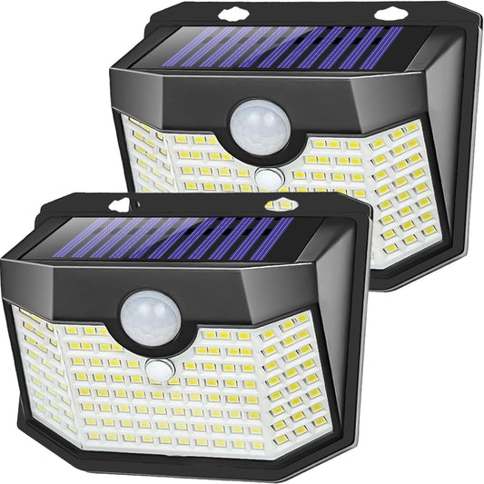 Aootek Motion Sensor Light 2 Packs, Solar Lights Outdoor Waterproof with 3 Lighting Modes Solar Powered Wall Lights Outside for Garden Patio Garage Yard Deck