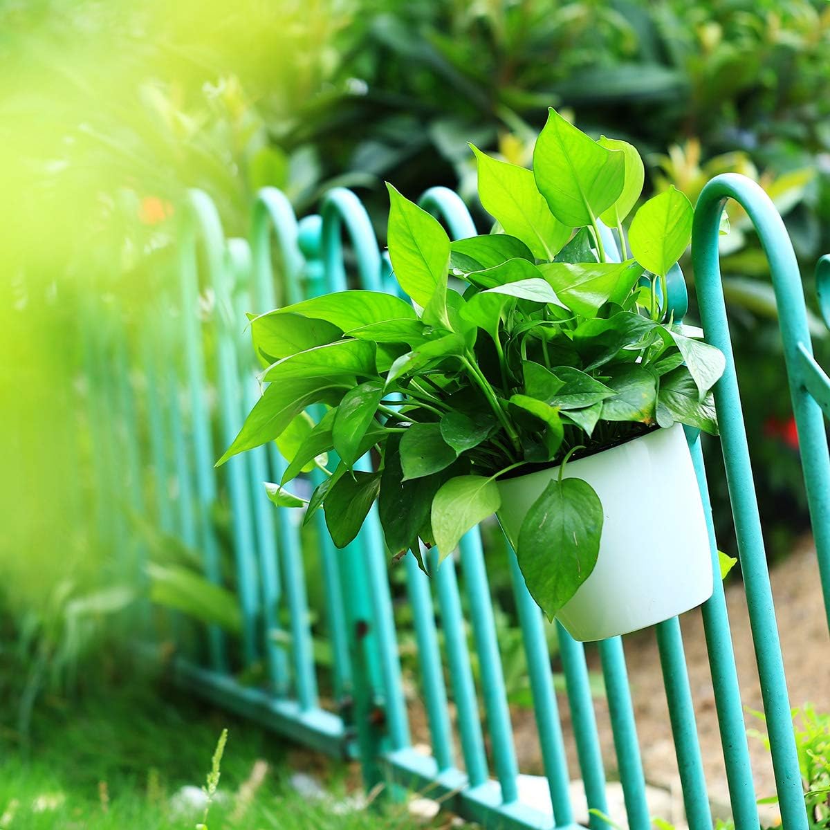 3 Packs 7.3" Plastic Self Watering Pots Wall Hanging Planters Wall Mounted Wicking Flower Pots for Indoor and Outdoor African Violet, Ocean Spider Plant, Orchid, White