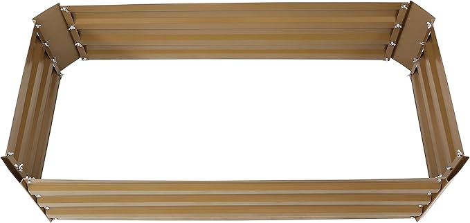 Sunnydaze 11.75" H Raised Metal Garden Bed - Galvanized Raised Garden Bed Outdoor for Vegetables and Flowers - Brown - 4' x 2' Rectangle