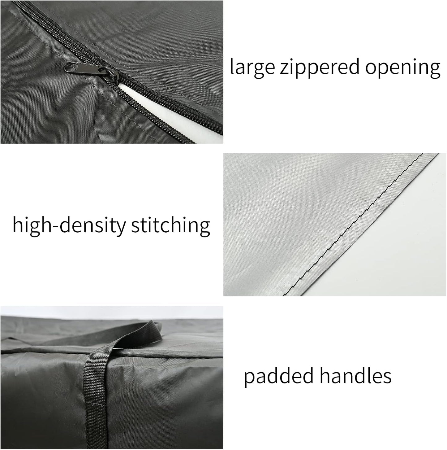 Outdoor Cushion Storage Bag 1 PCS, 68" Outdoor Pillow Storage with 2 Handles, Extra Large Opening Waterproof Zippered Patio Cushion Storage Bag XL