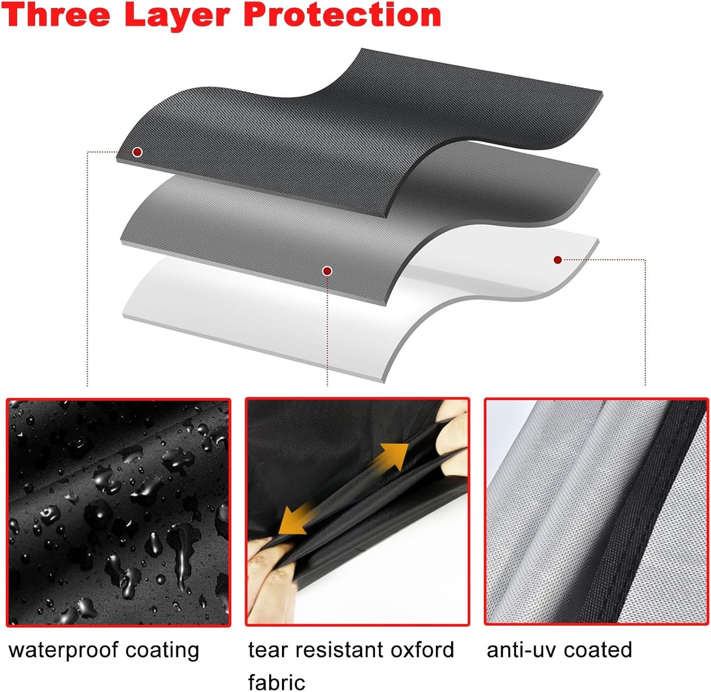 Grill Cover, 75-Inch Heavy Duty Waterproof UV Resistant BBQ Grill Cover for Outdoor Grill, Fit for Nexgrill Brinkmann Weber Char-Broil and More