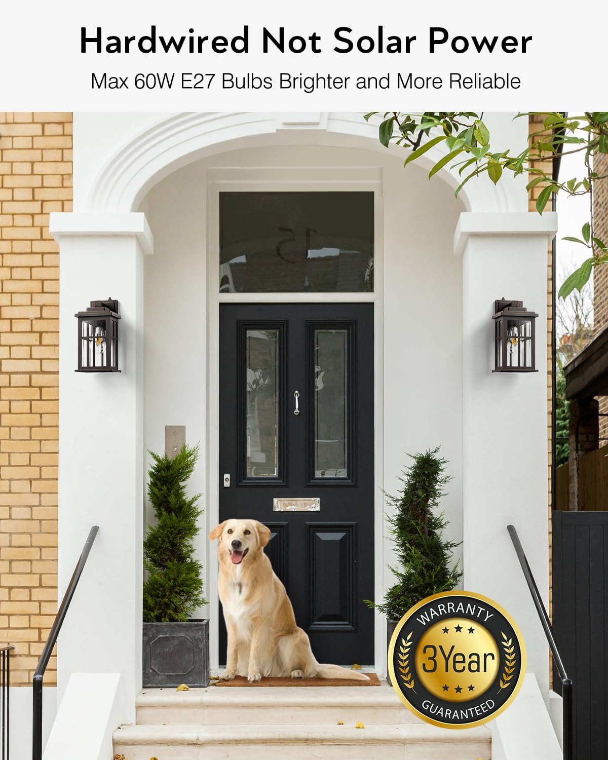 Dusk to Dawn Outside Lights for House, Oil Rubbed Bronze Anti-Rust Aluminum Exterior Lighting Fixtures, Easy-to-Install Waterproof Modern Outdoor Wall Light for Porch, Garage, Front Door