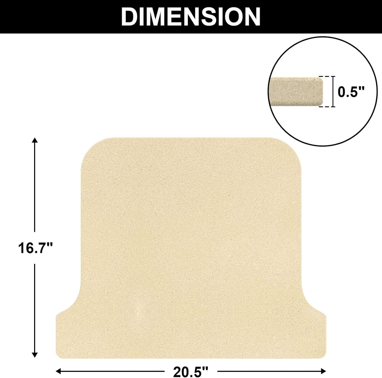 Pizza Stones Replacement Parts for Ooni Koda 16 Gas Oven, 28mbar Outdoor Propane Pizza Oven Cordierite Baking Stones for Ooni Pizza Stones Accessories for Bread