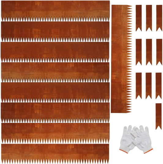 Corten Steel Landscape Edging, 40" L x 6" H, 15 GA Thickness, 9 Pack + 10 Stakes, Enhance Garden, Yard, Park, Lawn, Plants & Vegetables w/Long-Lasting Rust-Finish Cor-Ten Edging