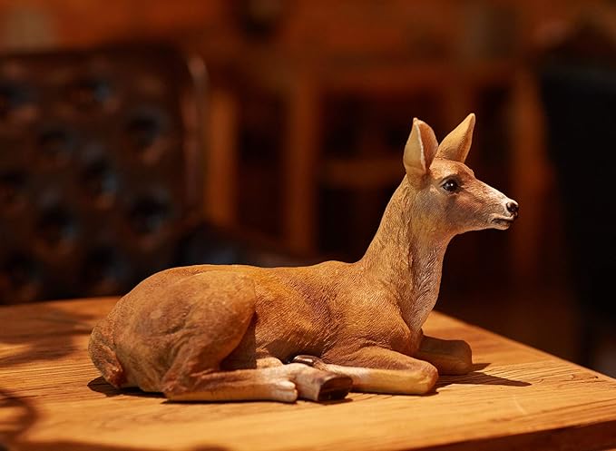XTAPAN Resin Doe Statue Figurines Female Deer Animal Sculpture Gift Home Decor,Office or Outdoor Garden Statue Woodland Decoration