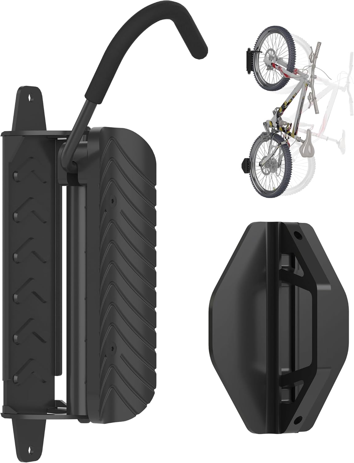 suptek Swivel Bike Wall Mount: Heavy-duty, space-saving vertical bike rack with 120° rotation, supports up to 132 lbs. Easy to install for road bikes, MTBs, and more.