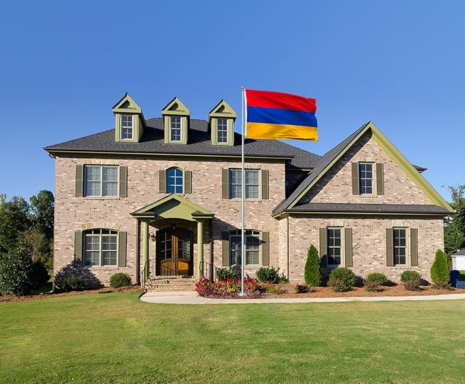 Double Sided Armenia Flag 4x6FT Armenian National Polyester Flag With 2 Grommets For Patriotic Armenian Themed Festival Events Party Decoration(Armenia, 4x6FT-3ply)