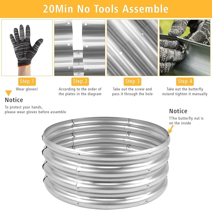 Outdoor Metal Galvanized Raised Planter Box,Rectangular Large Garden Bed Kit for Vegetables, Fruits, Flowers and Herbs 4X2X1 FT (3X3X1)