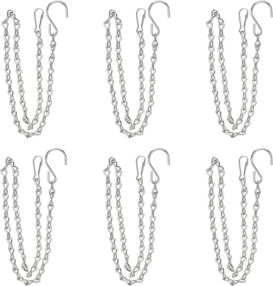YINGFENG 6 Pack 19.7 Inch Silver Hanging Chain for Hanging Bird Feeders, Bird Houses, Planters, Baskets, Birdbaths, Lanterns, Wind Chimes, Billboards, Signs and Ornaments
