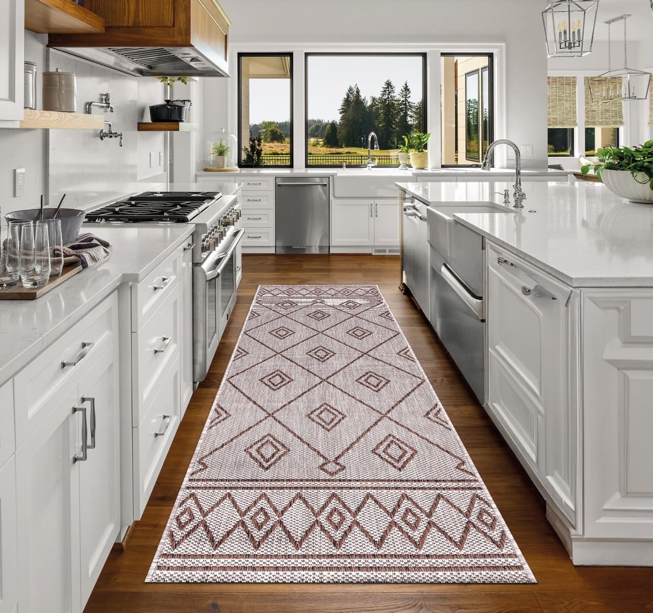 Keen Home Design Terrace Outdoor Runner Rug - 2x8 Washable Indoor/Outdoor Rug for Patio, Kitchen, Balcony, Beach, Garden, Deck and Porch, Size: 2'2"x7'7"