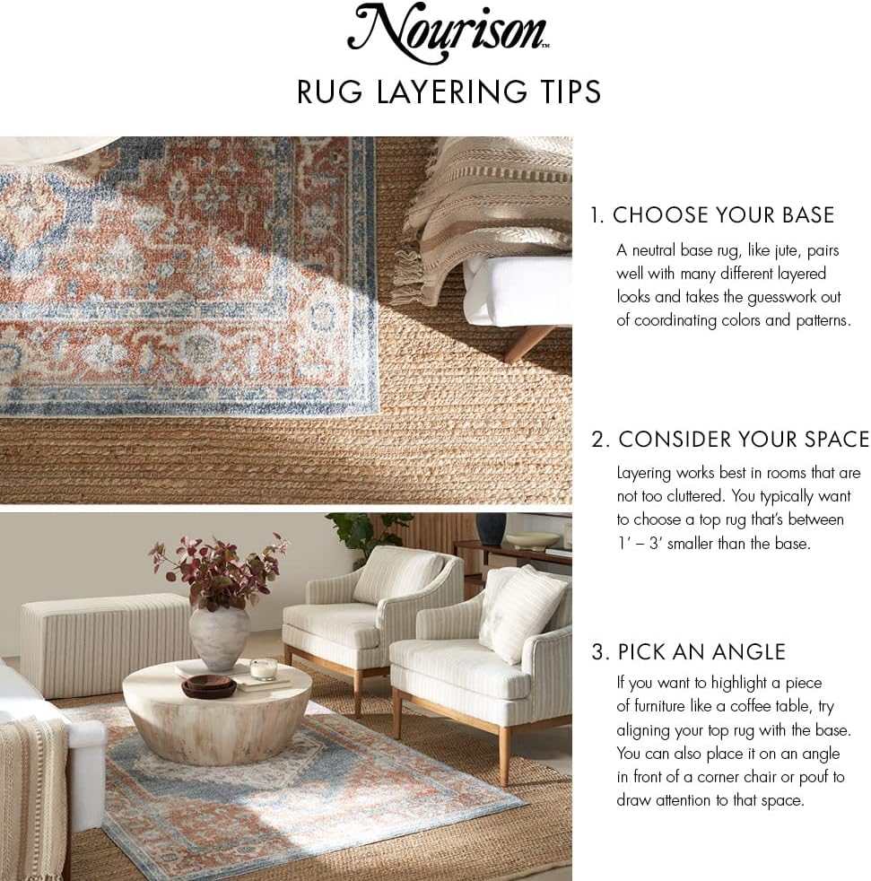 Nourison Home Positano 7' x 10' Terracotta Fabric Modern Area Rug (7' x 10')