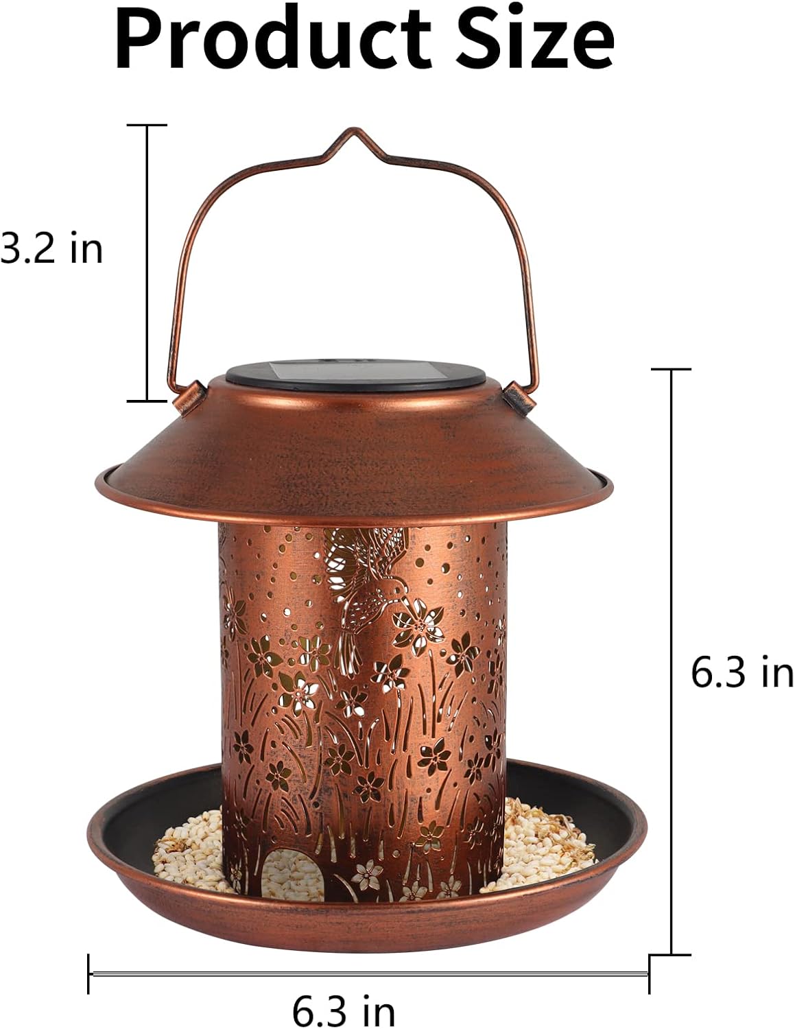 Bird Feeders for Outdoors Hummingbird Solar Lanterns Outdoor Waterproof Garden Decor Gifts for Women Mom Grandma Metal Solar Decoration Outside LED Lanterns for Yard, Patio, Lawn, Pathway(2 Pack)
