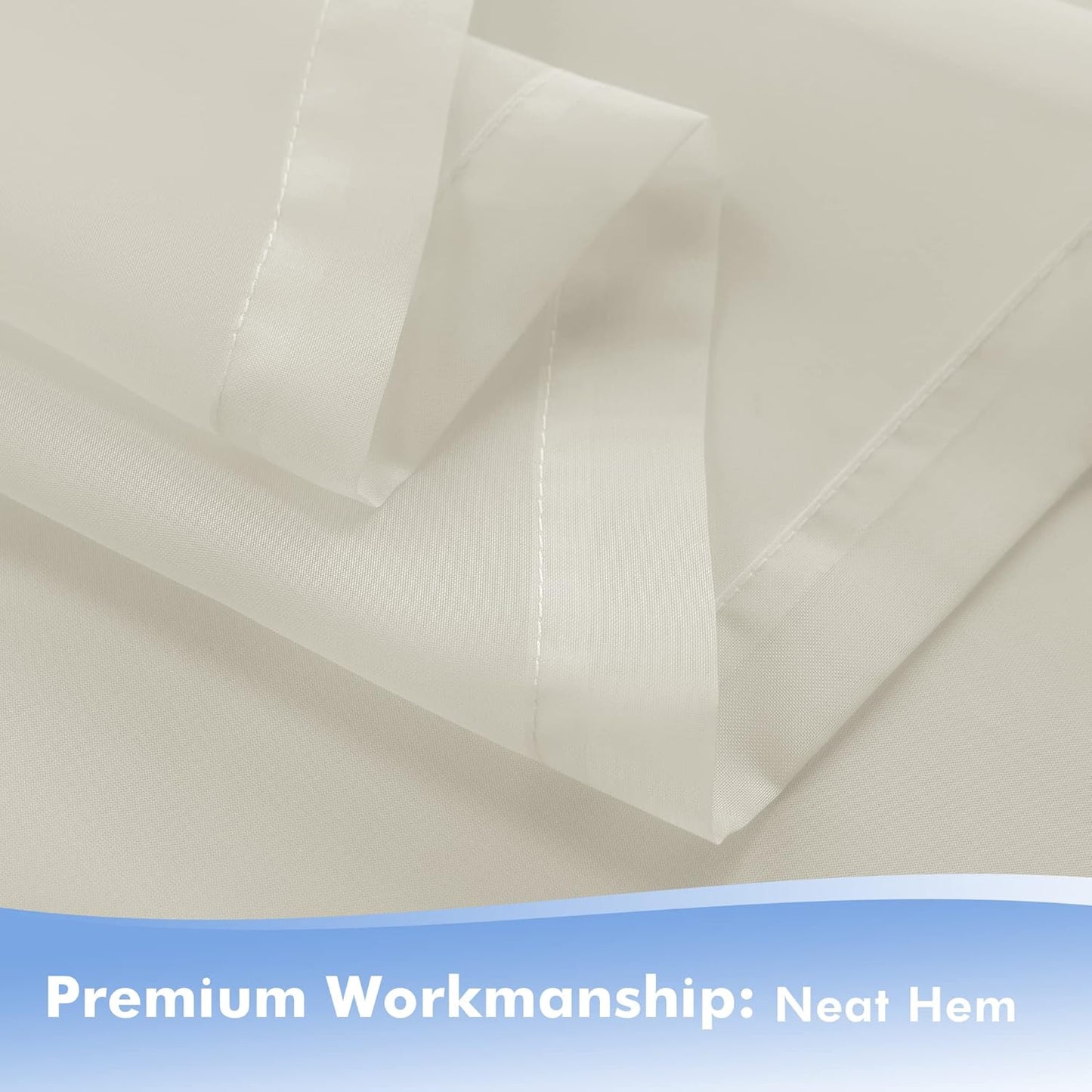 HolidayIdeas Beige Outdoor Sheer Curtains for Patio Waterproof, 4 Panels - 54 x 120 Inch - Light Filtering Voile Outside Curtains Grommet Drapes for Front Porch, Gazebo, Pergola, Backyard