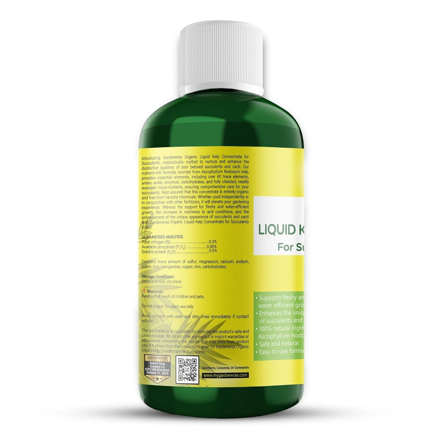 Organic Kelp Seaweed Fertilizer: Premium Succulent and Cactus Food - Indoor Plant Nutrition with Root Booster, Ideal for Christmas Cactus, Dragon Fruit, and Potted Plants (32 OZ)