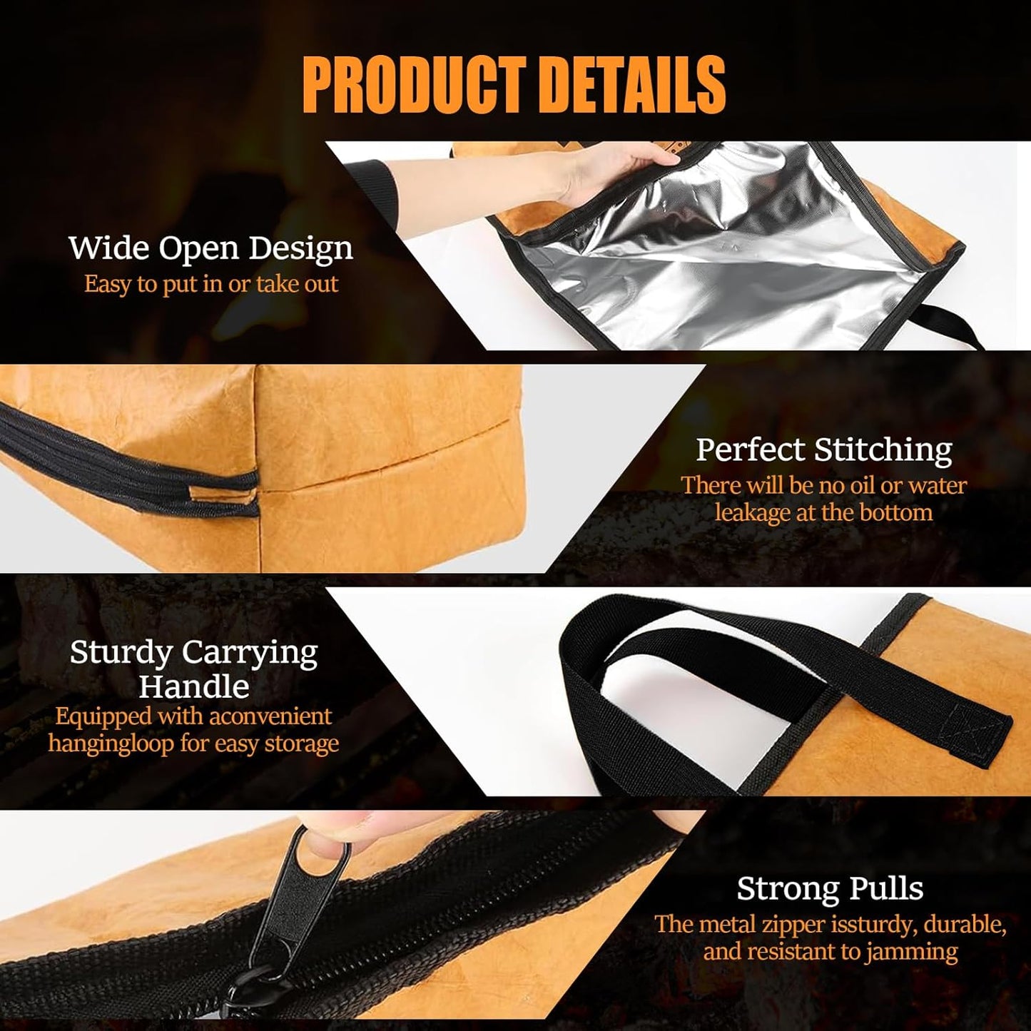 BBQ Blanket for Resting Meat, 22 in Smoker Meat Resting Blanket, Reusable Smoker Grilling Meat Insulated Resting Bag with Wide Mouth for Large Gifts for Men/Dad with Box, Brown