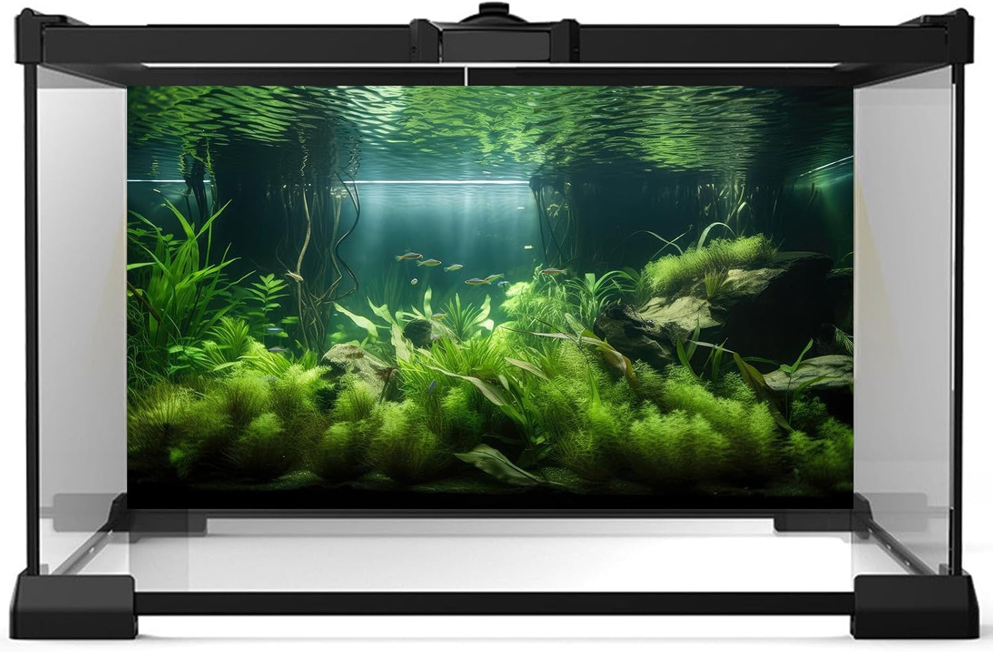 Aquarium Background Lush Green Aquatic Plants and Seagrasses Terrarium Background Under The Sea View With Rock Sands Fish Tank Background Amazing Aquarium Backdrop Background Poster Vinyl 60x24in
