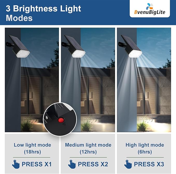 Solar Lights Outdoor Waterproof: IP65 Led Spot Light Decorations for Garden - 3 Lighting Modes Solar Powered for Yard - Dust to Dawn Landscape Lighting Patios Pathway Driveway 4PC White