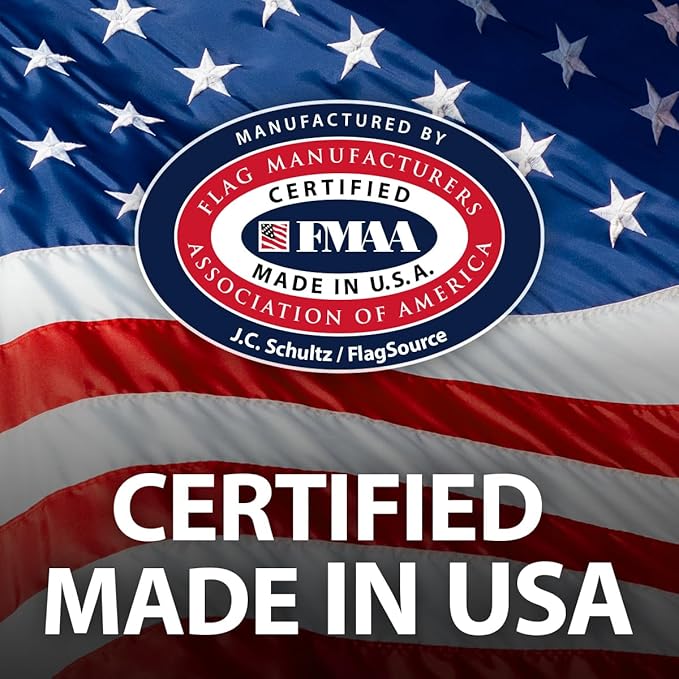 FlagSource FMAA Certified PolyExtra Polyester American Flag with Embroidered Stars and Sewn Stripes, Made in the USA, 10x15'