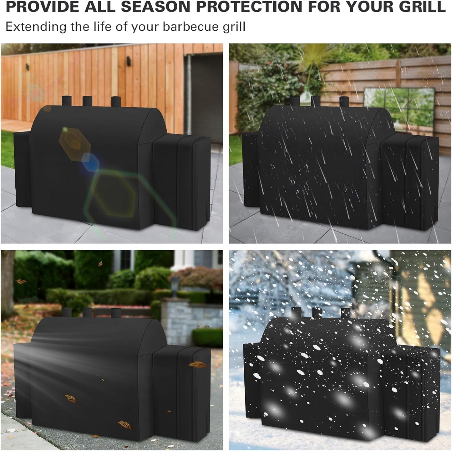 8080 Grill Cover Fits for Char-Griller Duo 5050 Double Play 5650 Charcoal Grill, Expandable Gas Grill Cover 600D Heavy Duty BBQ Cover Fits for Char-Griller 3-Burner Dual Fuel Outdoor Grill