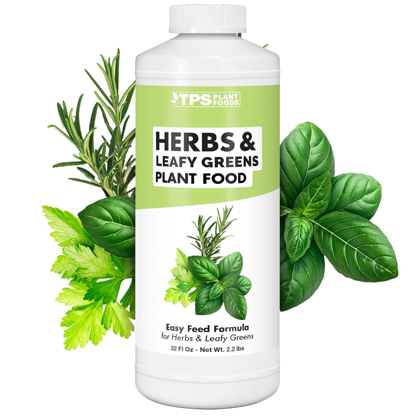 TPS NUTRIENTS Herb Plant Food for All Edible Herbs, Leafy Greens and Veggies, Liquid Houseplant Fertilizer, 32 oz (1 Quart)