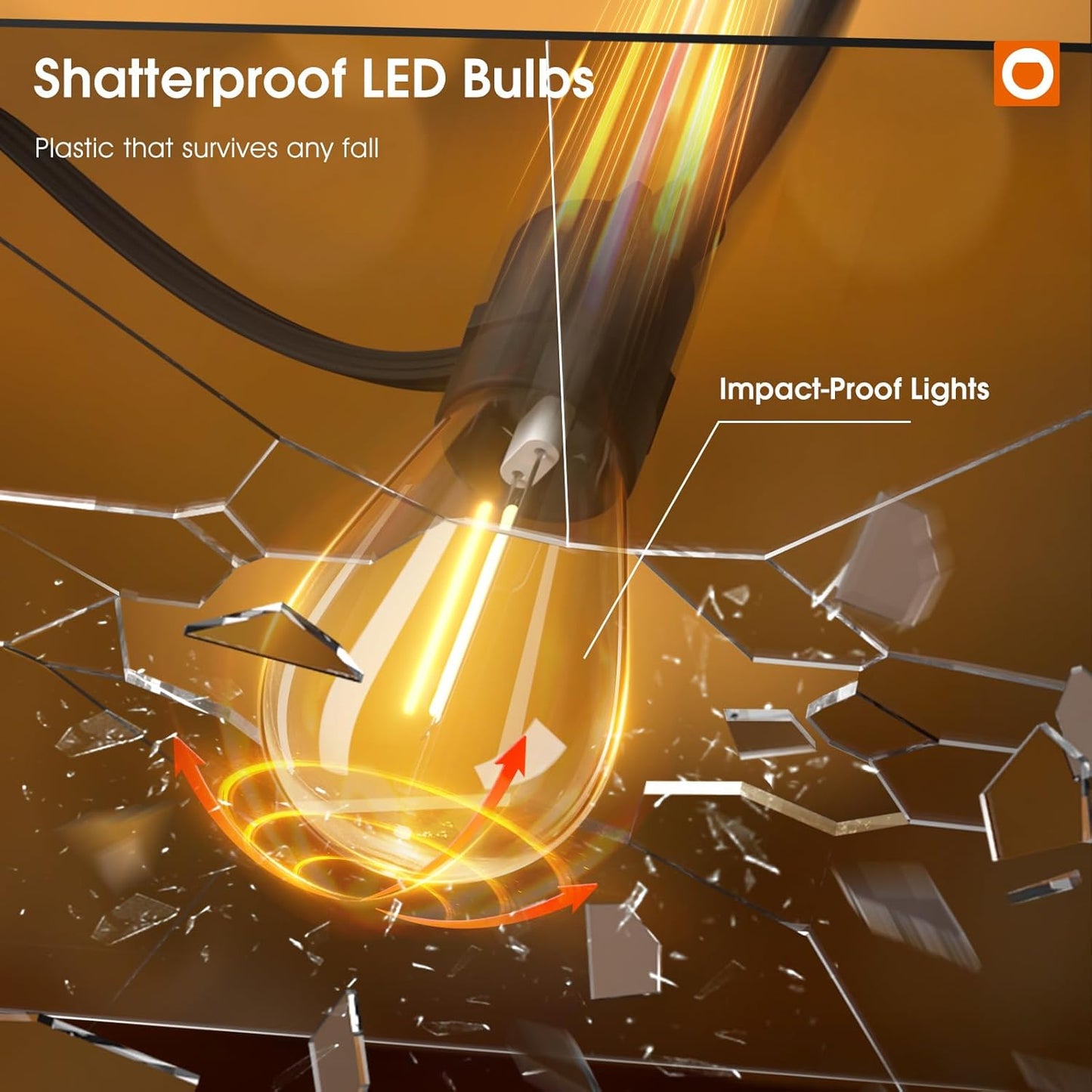 addlon 50FT LED Outdoor String Lights Timer Control with Edison Shatterproof Bulbs, Weatherproof Strand, Commercial Grade Patio Lights, Decorative for Garden or Patio, Black