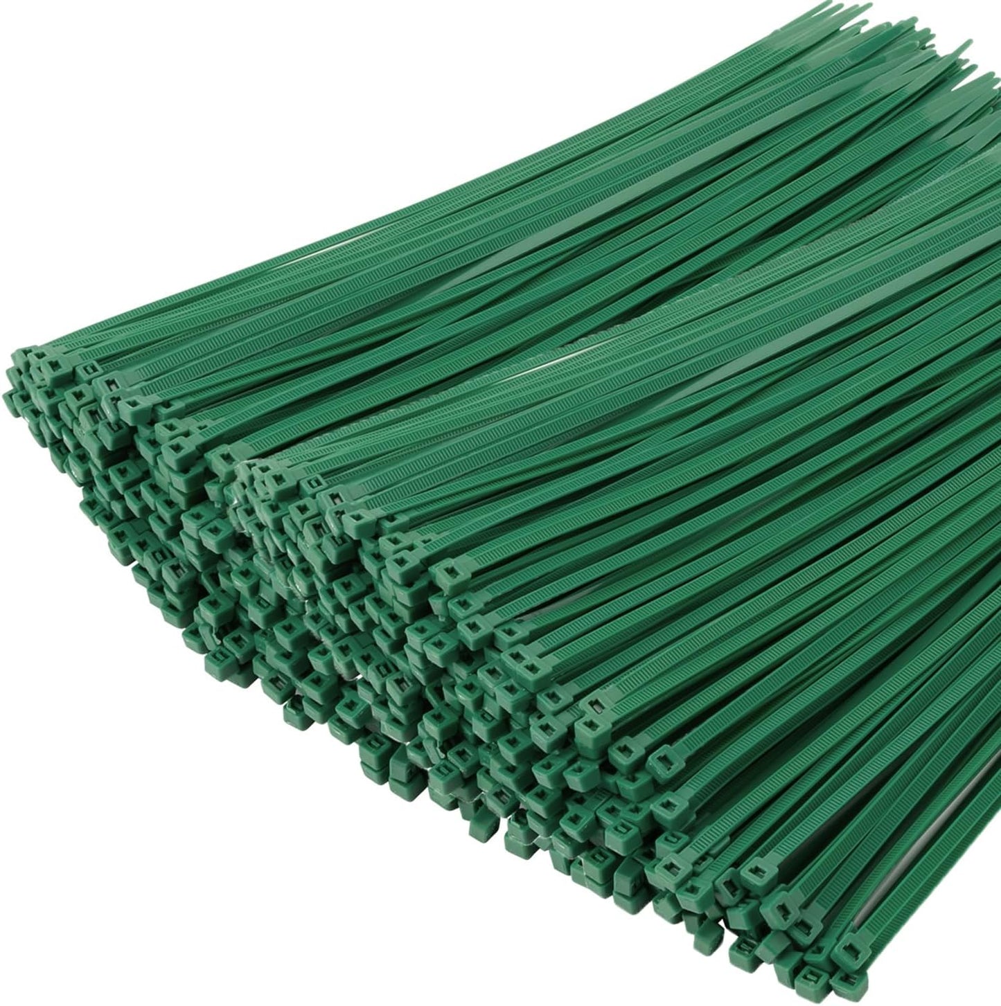 XINGO 1000 PCS Green Zip Ties 12 Inch, 60 LBS Tensile Strength, Self-Locking Nylon Plastic Nylon PA66 Wire Ties for Indoor and Outdoor Use