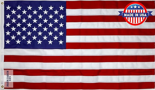 Carrot-Top Patriarch Polyester American Flag for Outside & Inside 3x5 - US Flag, Outdoor, United States Flag Made in USA, Heavy Duty w/Brass Grommets