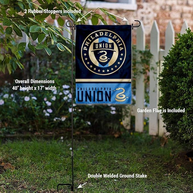 WinCraft Philadelphia Union Garden Flag with Stand Pole Holder