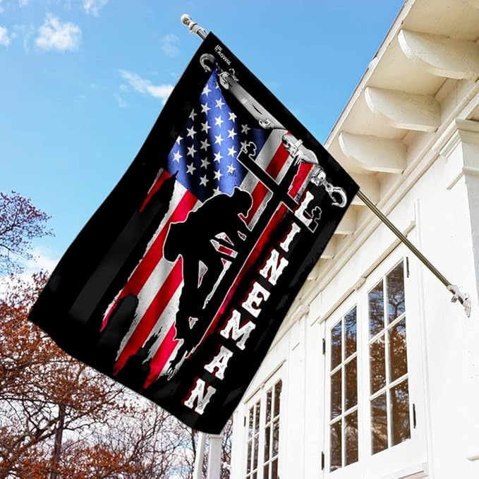 Flags-Lineman Flag MLH896F, Garden Flag (11.5" x 17.5")-USA House Garden Flags Premium Polyester-Decorative Outdoor Flags