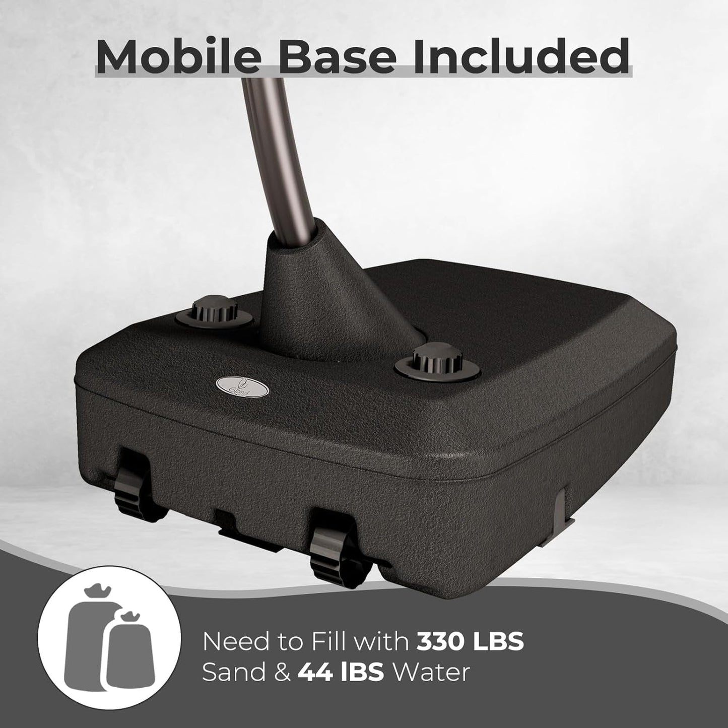 Grand patio 11 FT Cantilever Umbrella with Base Outdoor Large Round Aluminum Offset Umbrella for Pool Garden Backyard (Stripes, 11 FT)