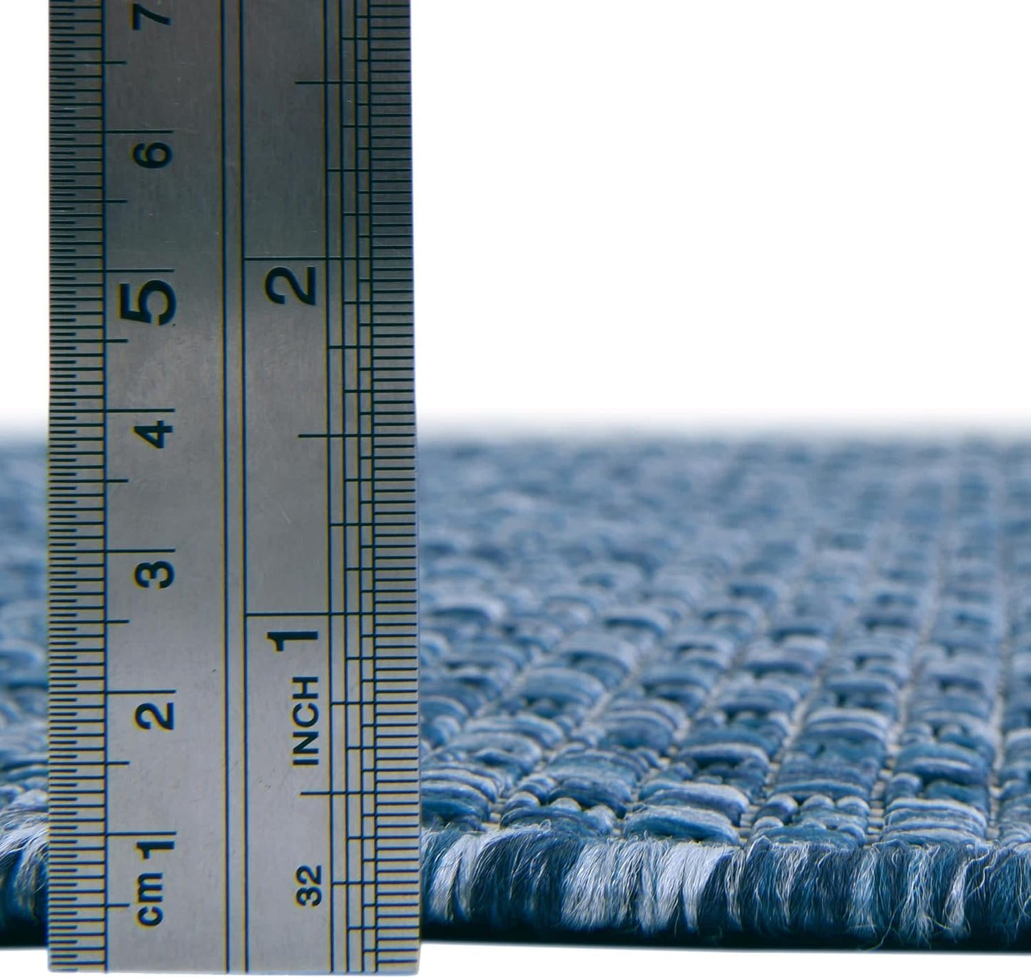 Unique Loom Collection Casual Transitional Solid Heathered Indoor/Outdoor Flatweave Area Rug (5' 3" x 8' Oval, Blue/Navy Blue)