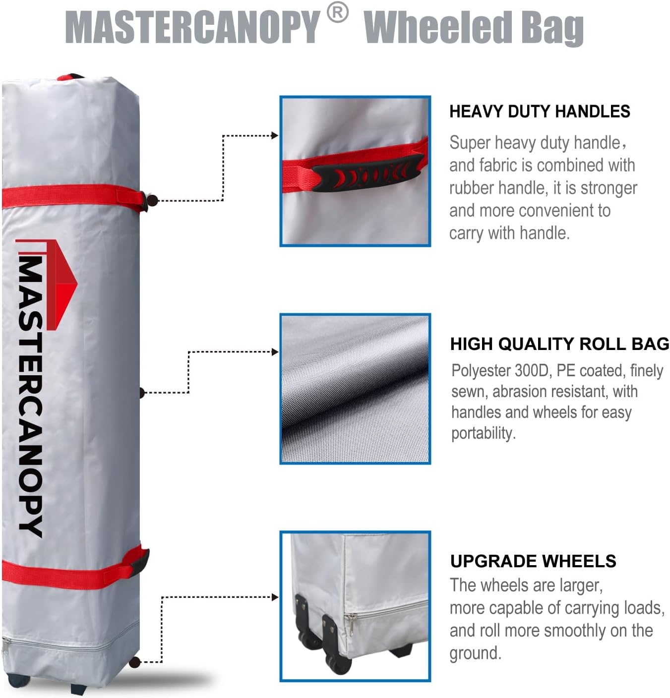 MASTERCANOPY Durable Pop-up Canopy Tent with Roller Bag (8x8, Khaki)