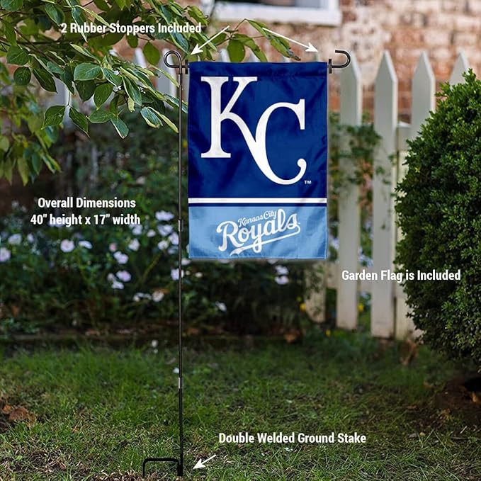 WinCraft Kansas City Royals Garden Flag with Stand Holder
