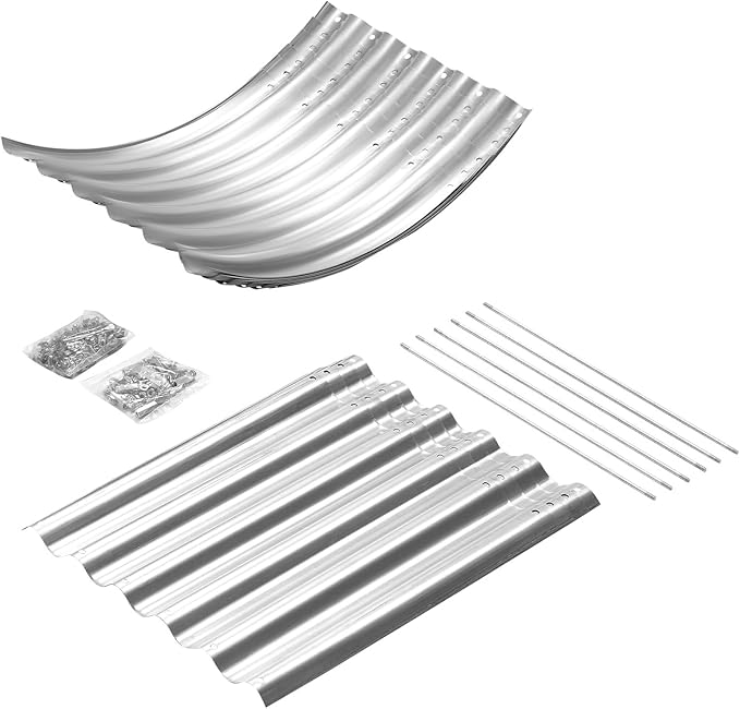 Land Guard Galvanized Planter Raised Beds, 6×3×1.99ft Galvanized Water Trough, Keyhole Raised Garden Bed Metal Galvanized