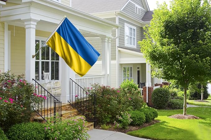 Ukraine Flag 2x3FT Ukrainian National Polyester Flag With 2 Grommets For Patriotic Ukrainian Themed Festival Events Party Decoration(Ukraine, 2x3FT)