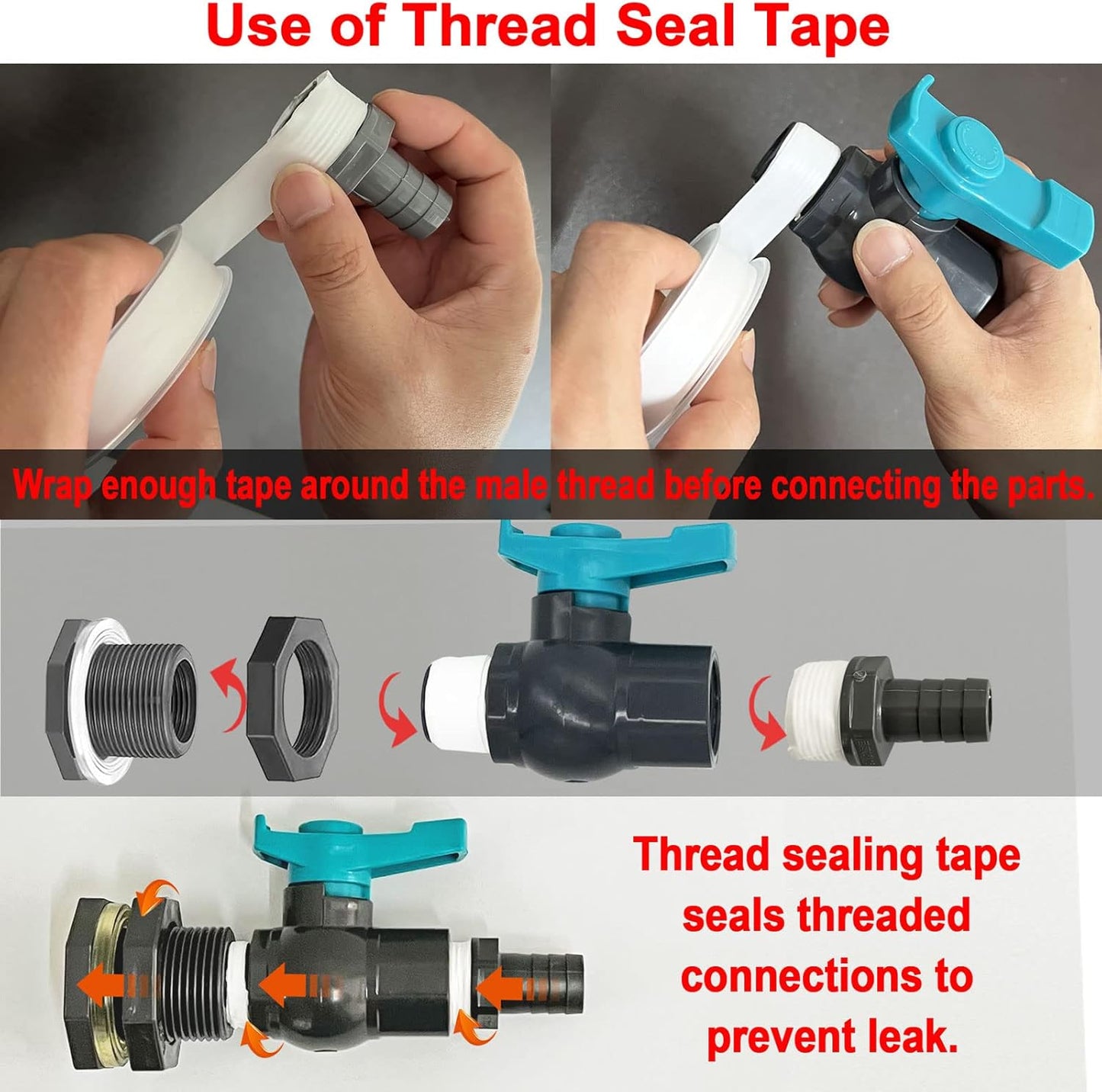 Rain Barrel Spigot PVC Faucet Kit Water Barrel Diverter Kit with Bulkhead Fitting,Ball Valve,Garden Hose Barb(25mm) Adapter,Pipe Clamps,Thread Seal Tape(kit for 25mm ID Hose)