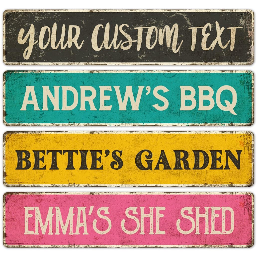 Custom Rustic Sign, Personalized Decor Street and Gift, 4x18 Inches, ACM, Fade Resistant, Made in USA